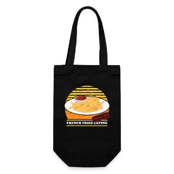 French fries fast food fries fast food gift - Gift Bag for Bottles - black - Front