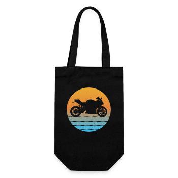 Sunset Motorrad Biker Motorradfahrer Motorsport - Geschenkbeutel für Flaschen - Schwarz - Vorne