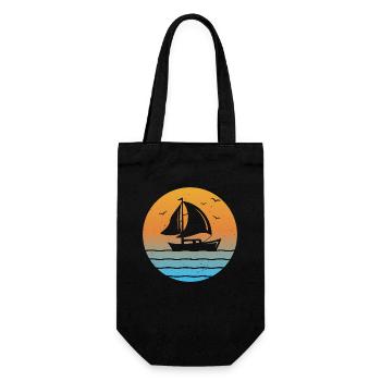 Sunset Sailor Sailboat Voilier Capitaine de voilier - Sac à bouteille - noir - Devant