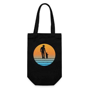 Sunset Vater mit Sohn papa sohn Opa und Enkel - Geschenkbeutel für Flaschen - Schwarz - Vorne