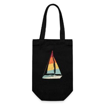 Sailing Sailboat Retro Sailing Ship Sea Yacht - Gift Bag for Bottles - black - Front