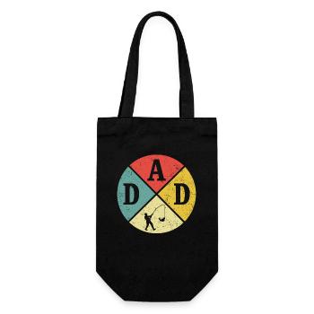 Retro Dad Angler Daddy Fisherman Dad Daddy Fishing - Gift Bag for Bottles - black - Front