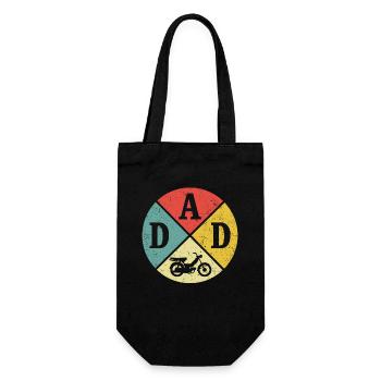 retro dad moped vater mofa mopedfahrer - Geschenkbeutel für Flaschen - Schwarz - Vorne