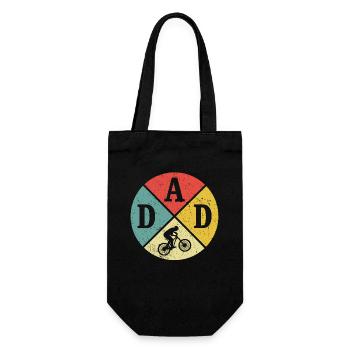Retro VTT papa t-shirt VTT VTT vététiste - Sac à bouteille - noir - Devant