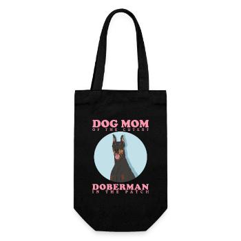 Doberman Mom Dog Mom Dog Owner Cadeau - Sac à bouteille - noir - Devant
