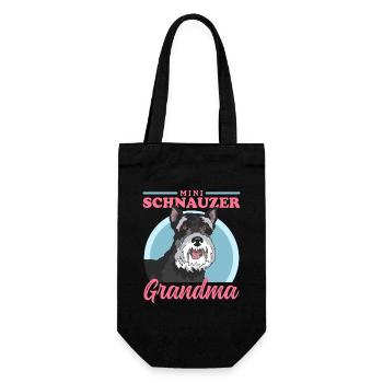 Zwergschnauzer Grandma Schnauzer Hunde Geschenk - Geschenkbeutel für Flaschen - Schwarz - Vorne