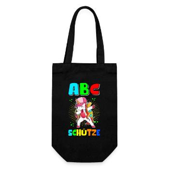 Einschulung Schulanfang Schulkind Schule Geschenk - Geschenkbeutel für Flaschen - Schwarz - Vorne