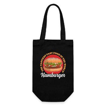 Hamburger Fast Food Burger Fastfood Geschenk - Geschenkbeutel für Flaschen - Schwarz - Vorne