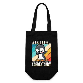 Einschulung Schule Schulanfang Schulkind Geschenk - Geschenkbeutel für Flaschen - Schwarz - Vorne