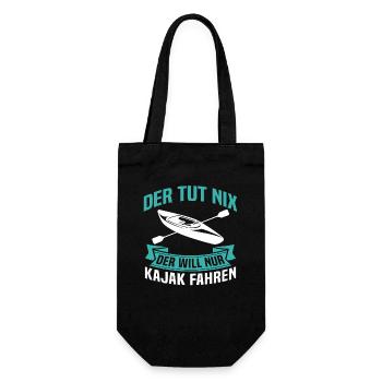 Der tut nix der will nur Kajak fahren - Geschenkbeutel für Flaschen - Schwarz - Vorne