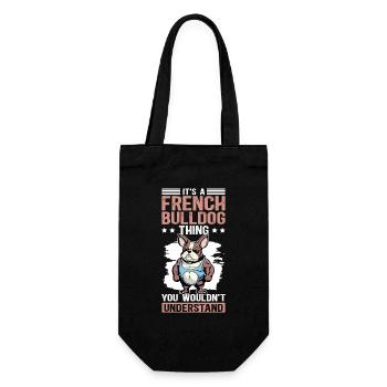 Französische Bulldogge French Bulldog Geschenk - Geschenkbeutel für Flaschen - Schwarz - Vorne
