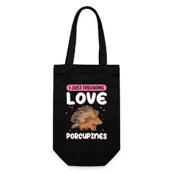 Porc-épic | Cadeau de porcs-épics - Sac à bouteille - noir - Devant