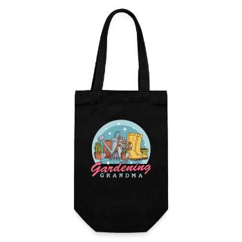 Garten Hobbygärtner Gartenarbeit Oma Geschenk - Geschenkbeutel für Flaschen - Schwarz - Vorne