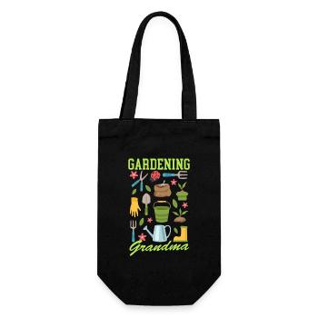 Garten Gartenarbeit Hobbygärtner Oma Geschenk - Geschenkbeutel für Flaschen - Schwarz - Vorne
