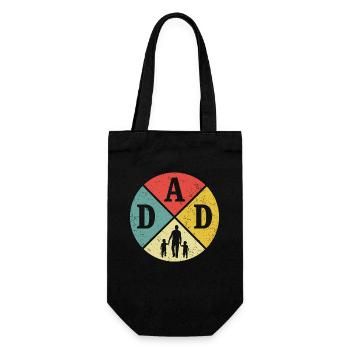 Vater mit zwei Söhnen Papa und Sohn Retro Papa - Geschenkbeutel für Flaschen - Schwarz - Vorne