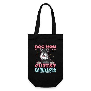Maman Schnauzer miniature | Cadeau Schnauzer Chien - Sac à bouteille - noir - Devant