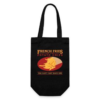 French fries fries fast food fast food gift - Gift Bag for Bottles - black - Front