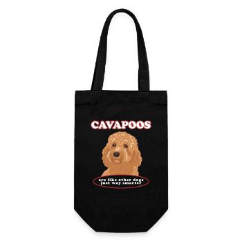 Cavapoo Dog Cavoodle Dog Owner Gift - Gift Bag for Bottles - black - Front