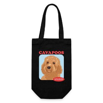 Cavapoo Dogs Cavoodle Dog Owner Gift - Gift Bag for Bottles - black - Front