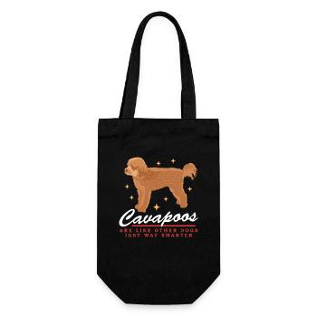 Cavapoo Dogs | Cavoodle Dog Owner Gift - Gift Bag for Bottles - black - Front
