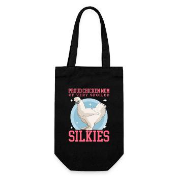 Silk Chicken Mom Silkie Chicken Silk Chickens Gift - Gift Bag for Bottles - black - Front