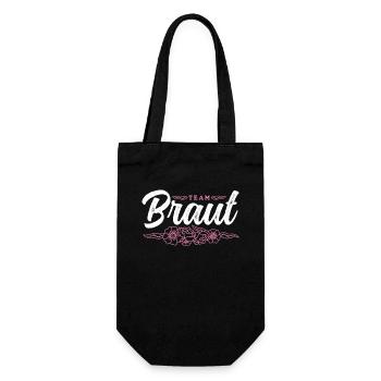 Team Braut Hochzeit Junggesellenabschied Geschenk - Geschenkbeutel für Flaschen - Schwarz - Vorne