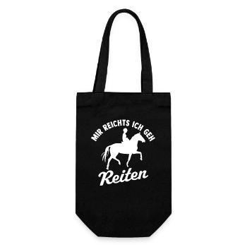 Mir reichts ich geh reiten - Geschenkbeutel für Flaschen - Schwarz - Vorne