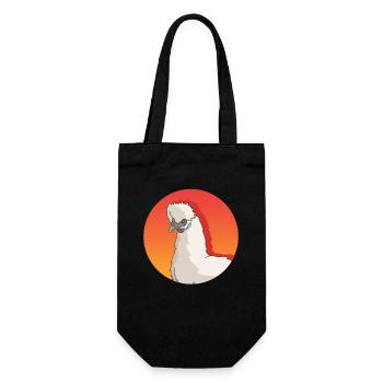 Seidenhuhn Silkie Hühner Seidenhühner Geschenk - Geschenkbeutel für Flaschen - Schwarz - Vorne