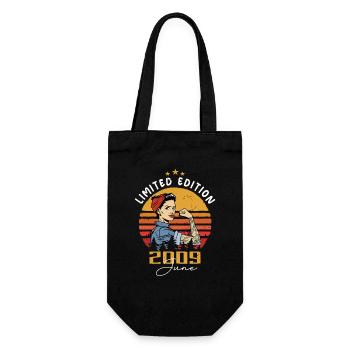Vintage 2009 - Born In June 2009 - Gift Bag for Bottles - black - Front