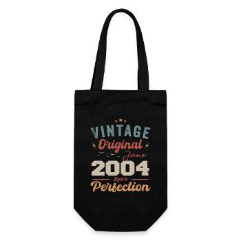 June 2004 Aged to Perfection June 2004 vintage - Geschenkbeutel für Flaschen - Schwarz - Vorne