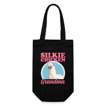Seidenhuhn Oma Seidenhühner Silkie Huhn Geschenk - Geschenkbeutel für Flaschen - Schwarz - Vorne