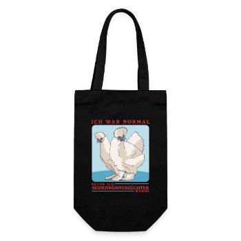Seidenhuhn Silkie Huhn Seidenhühner Geschenk - Geschenkbeutel für Flaschen - Schwarz - Vorne