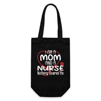 Funny I'm A Nurse And A Mom Nothing Scares Me - Gift Bag for Bottles - black - Front