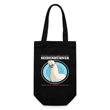 Seidenhuhn Silkie Hühner Seidenhühner Geschenk - Geschenkbeutel für Flaschen - Schwarz - Vorne