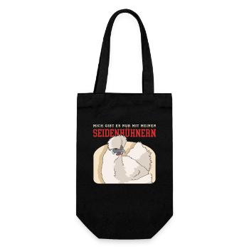 Seidenhuhn | Seidenhühner Silkie Hühner Geschenk - Geschenkbeutel für Flaschen - Schwarz - Vorne