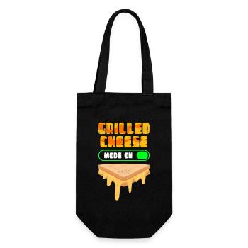 Grillkäse gegrillter Käse Käseliebhaber Geschenk - Geschenkbeutel für Flaschen - Schwarz - Vorne