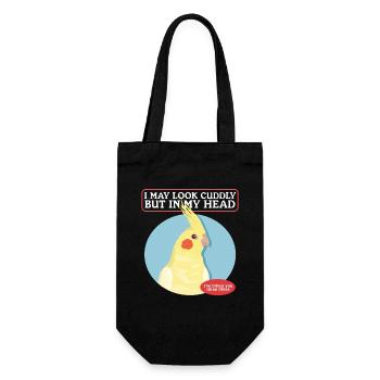 Cockatiels Bird Owner Bird Gift - Gift Bag for Bottles - black - Front