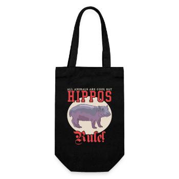 Hippopotamus Baby | Hippo Hippos Gift - Gift Bag for Bottles - black - Front