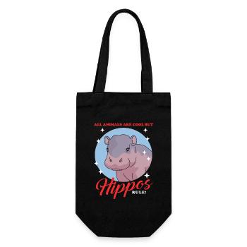 Hippo Baby Hippo Hippos Gift - Gift Bag for Bottles - black - Front