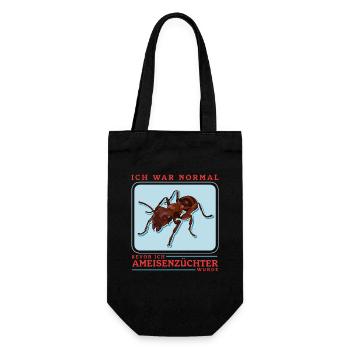 Ameisen Ameisenfarm Formicarium Ameise Geschenk - Geschenkbeutel für Flaschen - Schwarz - Vorne