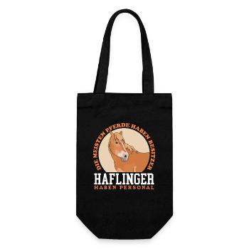 Haflinger Pferde Haffi Pferdebesitzer Geschenk - Geschenkbeutel für Flaschen - Schwarz - Vorne