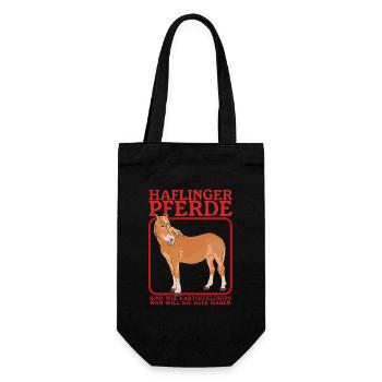Haflinger Pferd | Haffi Pferdebesitzer Geschenk - Geschenkbeutel für Flaschen - Schwarz - Vorne