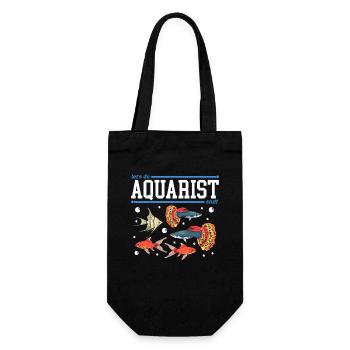 Aquaristik Aquarium Aquarianer Zierfisch Geschenk - Geschenkbeutel für Flaschen - Schwarz - Vorne