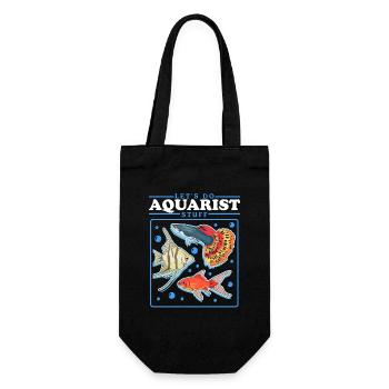 Aquarium Aquarianer Aquaristik Zierfisch Geschenk - Geschenkbeutel für Flaschen - Schwarz - Vorne