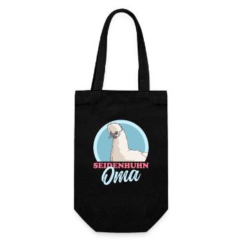 Seidenhuhn Oma Seidenhühner Silkie Huhn Geschenk - Geschenkbeutel für Flaschen - Schwarz - Vorne