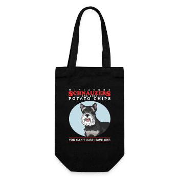Zwergschnauzer Besitzer Schnauzer Hunde Geschenk - Geschenkbeutel für Flaschen - Schwarz - Vorne