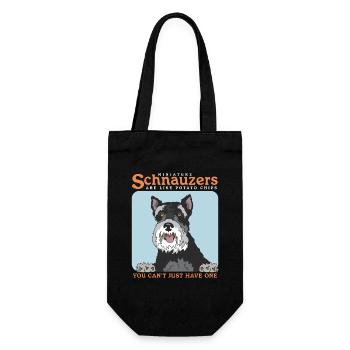 Zwergschnauzer Besitzer Schnauzer Hund Geschenk - Geschenkbeutel für Flaschen - Schwarz - Vorne