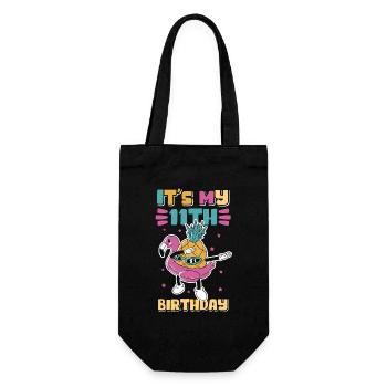 11. Geburtstag 11 Jahre alt Geschenkidee Geschenk - Geschenkbeutel für Flaschen - Schwarz - Vorne