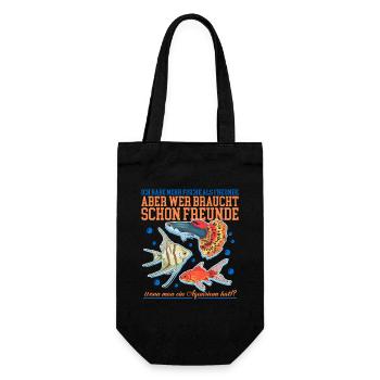 Aquarium Aquarianer Aquaristik Zierfisch Geschenk - Geschenkbeutel für Flaschen - Schwarz - Vorne