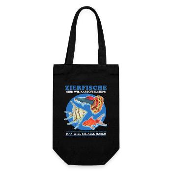 Aquarium Aquarianer Zierfisch Aquaristik Geschenk - Geschenkbeutel für Flaschen - Schwarz - Vorne